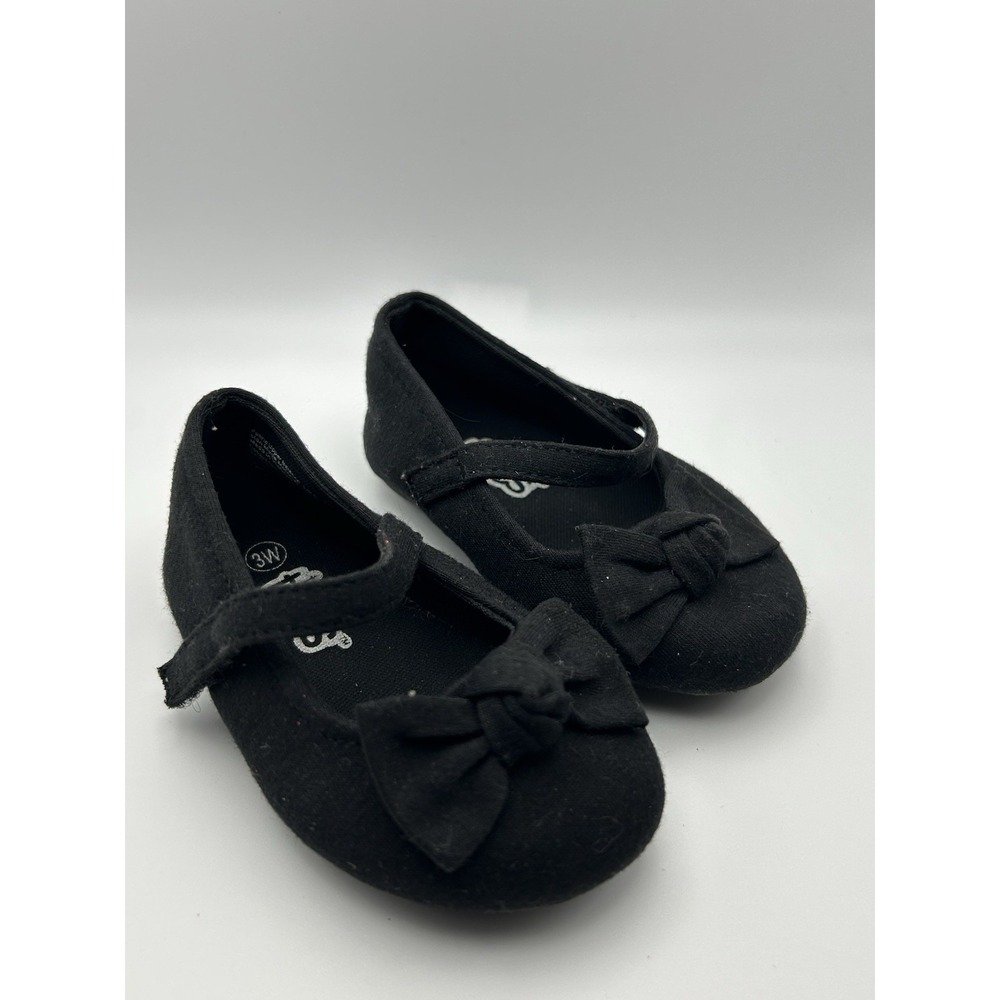 Teeny Toes Girls' Infant Baby Girl Ana Black Ballet‎ Flat Shoes Size 3W